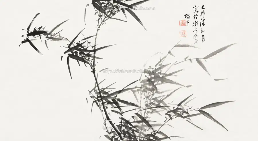 Bamboo (1855) vintage Japanese painting by Yamamoto Baiitsu apercu