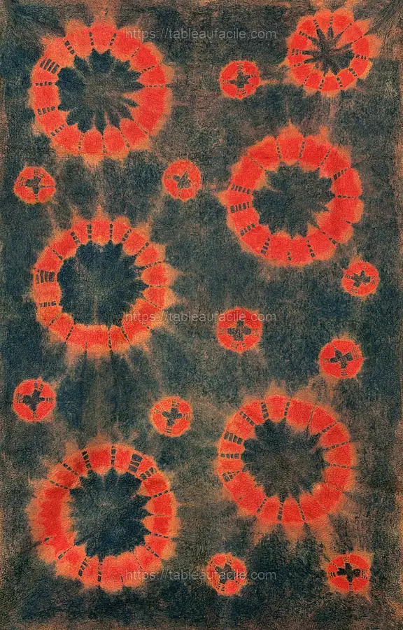 Blue felt rug (mosen) (18th-19th century) tie-dyeing wool apercu