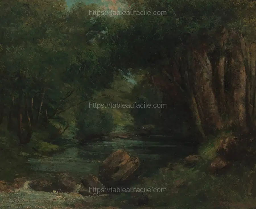 A Brook in the Forest by Gustave Courbe apercu
