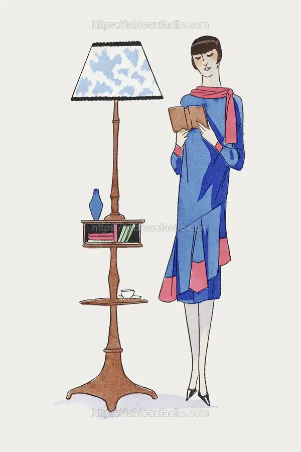 Afternoon dress topped with pink crepe (1926) Gustav Beer apercu