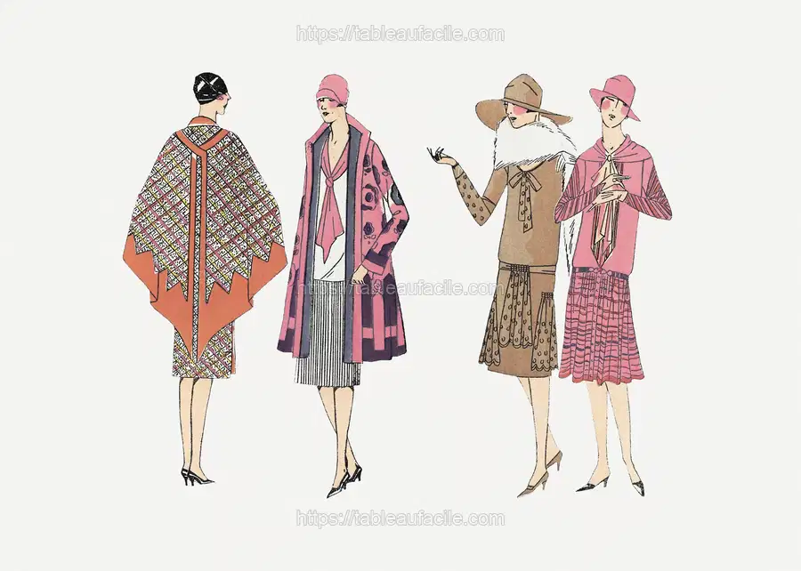 Flapper dresses (1923) fashion plates in high resolution published in Très Parisie apercu