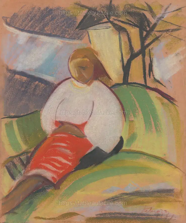 Girl in a red skirt by Zolo Palugyay apercu