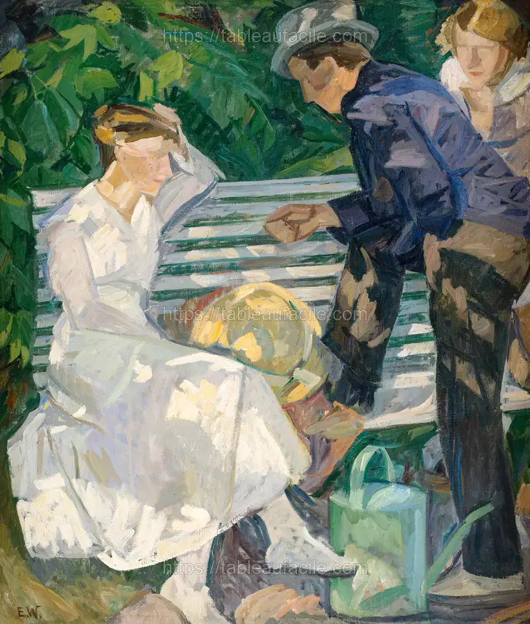 In the priest_s garden. Christiansø. (1917) vintage illustration by Edvard Weie apercu