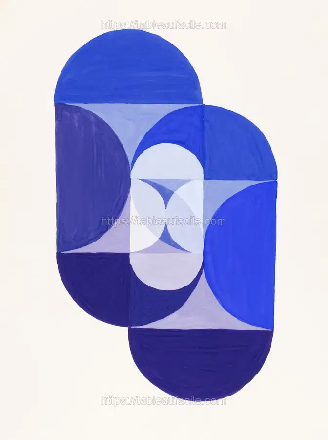 Key Blue (from series, the Mathematical Basis of the Arts), (ca. 1934) painting in high resolution by Joseph Schillinger apercu