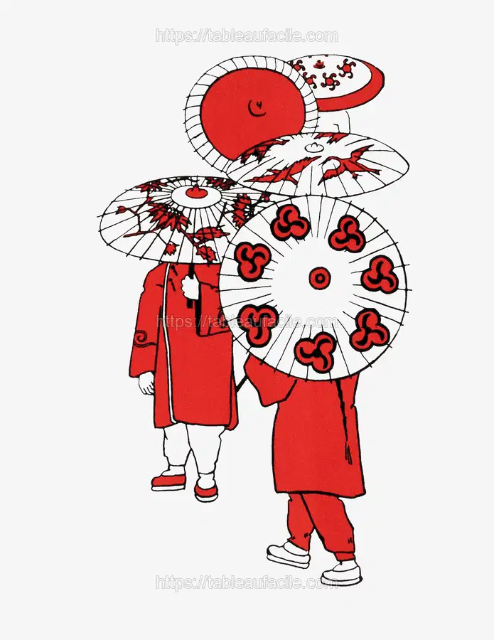 Oriental umbrellas from My Little Chinese Book by Mary Audubon Post (1912) apercu