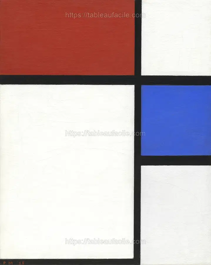 Piet Mondrian_s Composition No. II with Red and Blue (1929) apercu