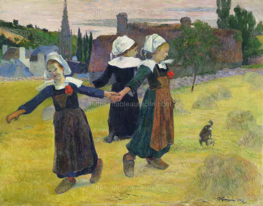 Breton Girls Dancing, Pont-Aven (1888) by Paul Gauguin apercu