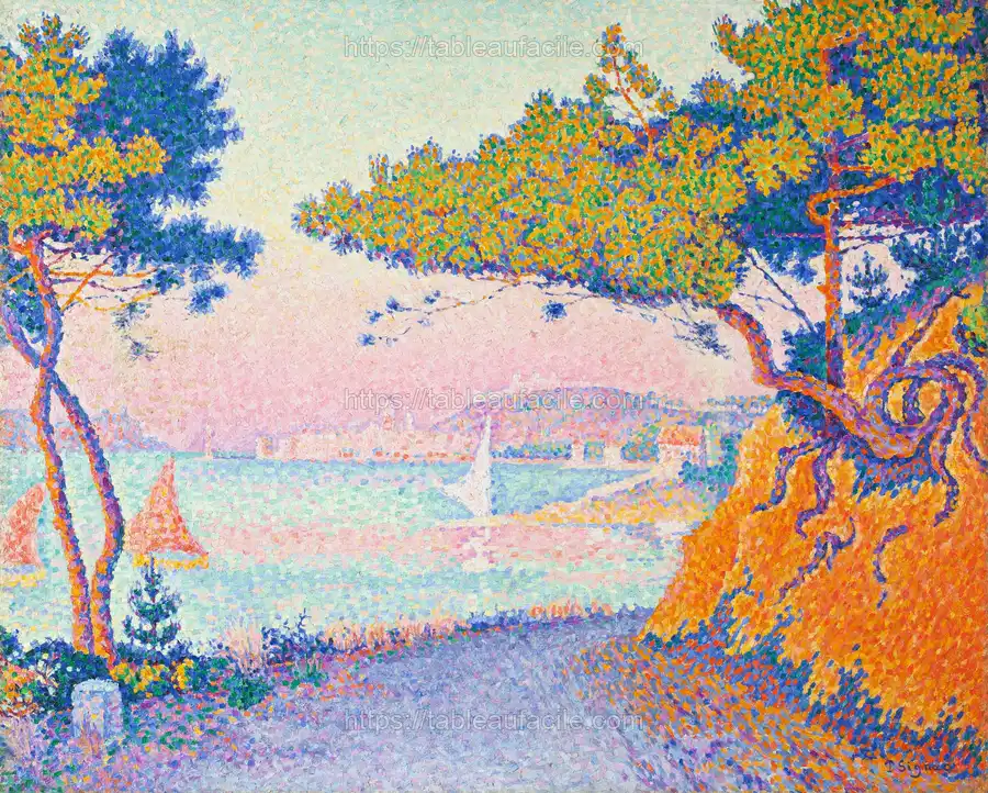 Golfe Juan (1896) vintage painting by Paul Signac apercu