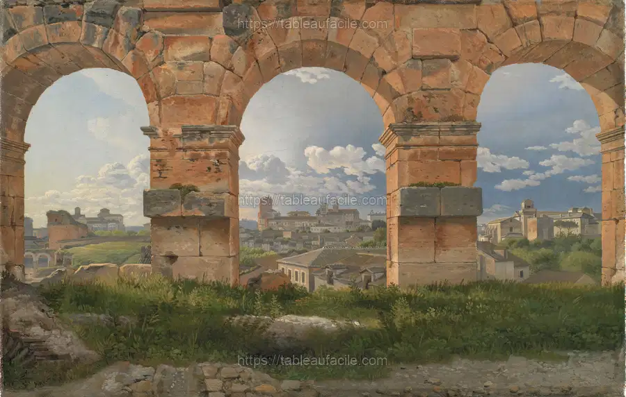 A View through Three Arches of the Third Storey of the Colosseum by C.W. Eckersberg apercu
