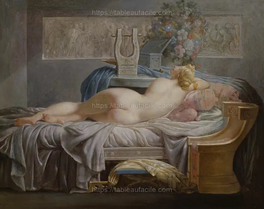 Sappho (1754–1829) neoclassical by Jean-Baptiste Regnault. apercu