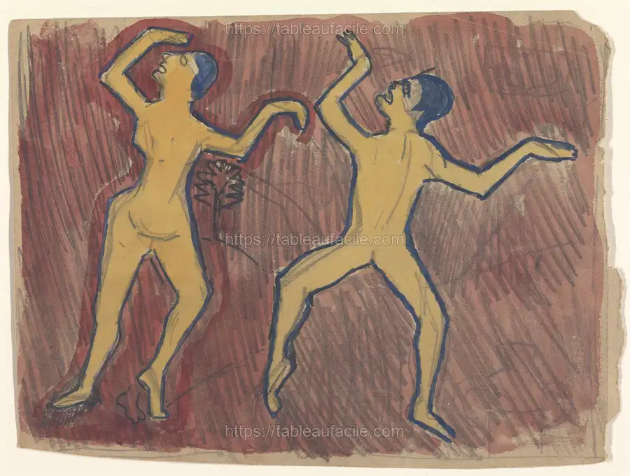 Cave of the Golden Calf Study of Two Frenzied Dancers by Spencer Frederick apercu