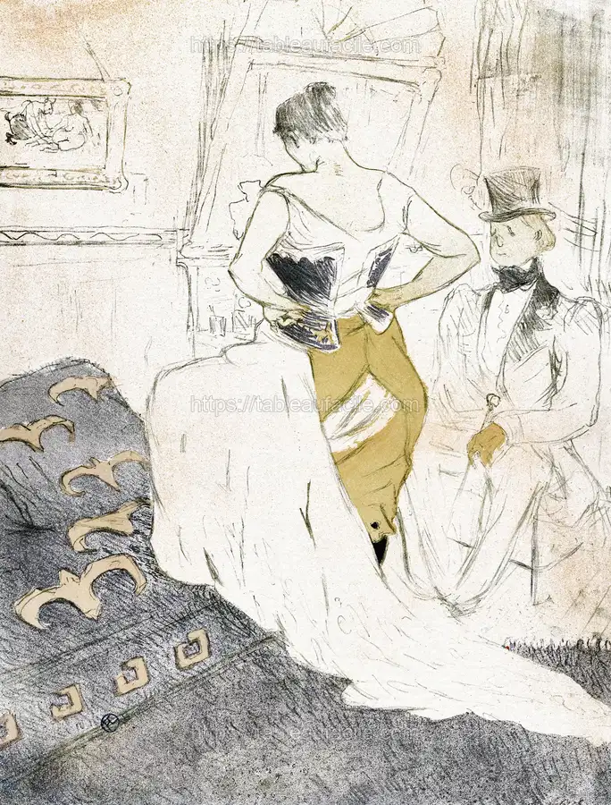 Fastening a Corset (1896) Henri de Toulouse–Lautrec apercu