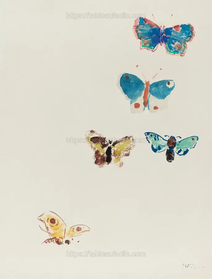 Five Butterflies (1912) by Odilon Redon apercu