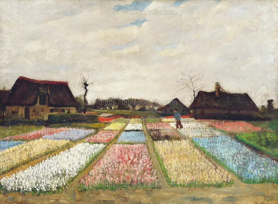 Flower Beds in Holland (1883) by Vincent Van Gogh apercu