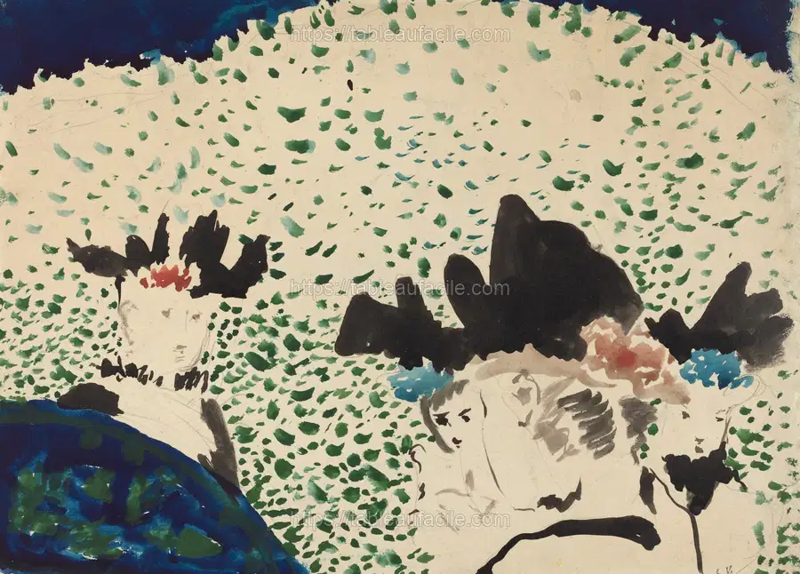 Four Ladies with Fancy Hats (1892–1893) by Edouard Vuillard apercu