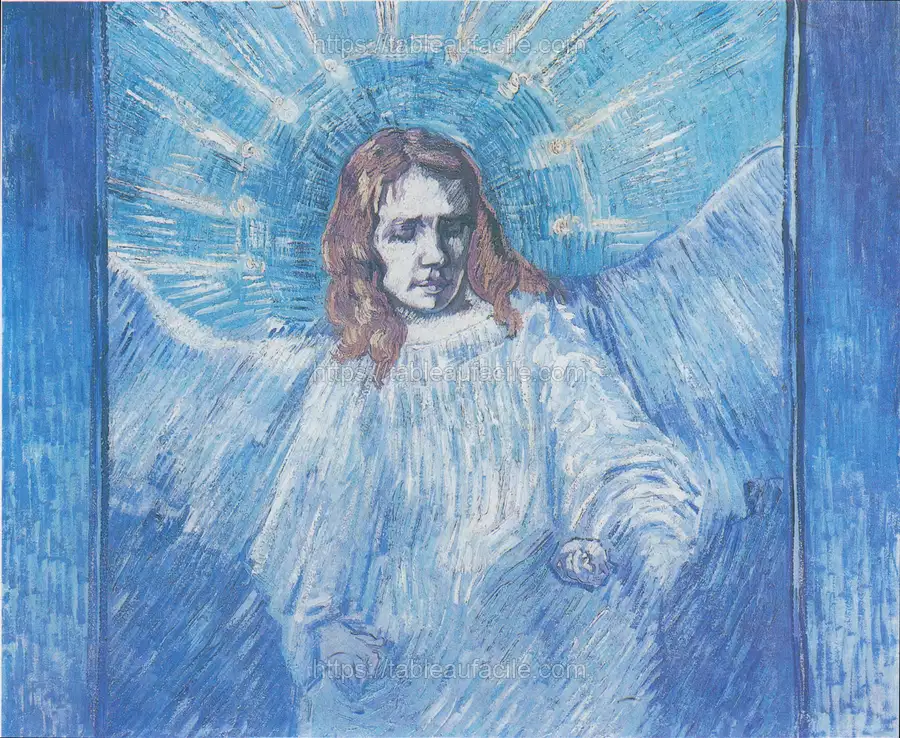 Half-figure of an Angel (after Rembrandt) by Vincent van Gogh apercu