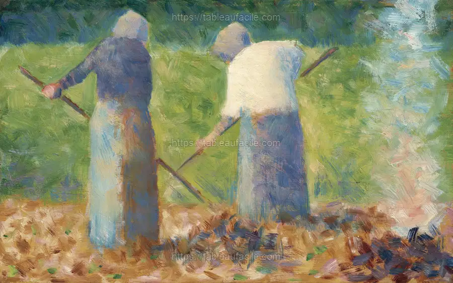 Haymakers at Montfermeil (ca. 1882) by Georges Seurat apercu