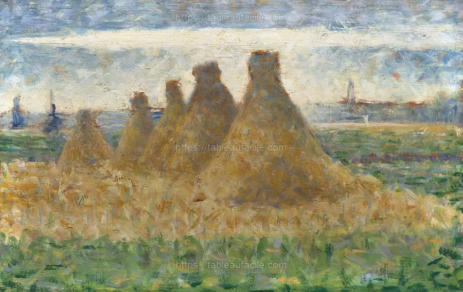 Haystacks (ca. 1882) by Georges Seurat apercu