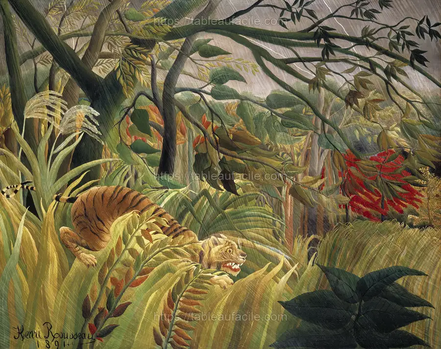 Henri Rousseau_s Tiger in a Tropical Storm (1891) apercu