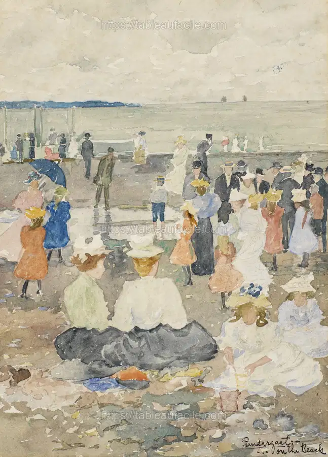 On the Beach by Maurice Brazil Prendergast apercu
