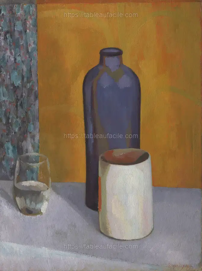 Still life with blue bottle apercu
