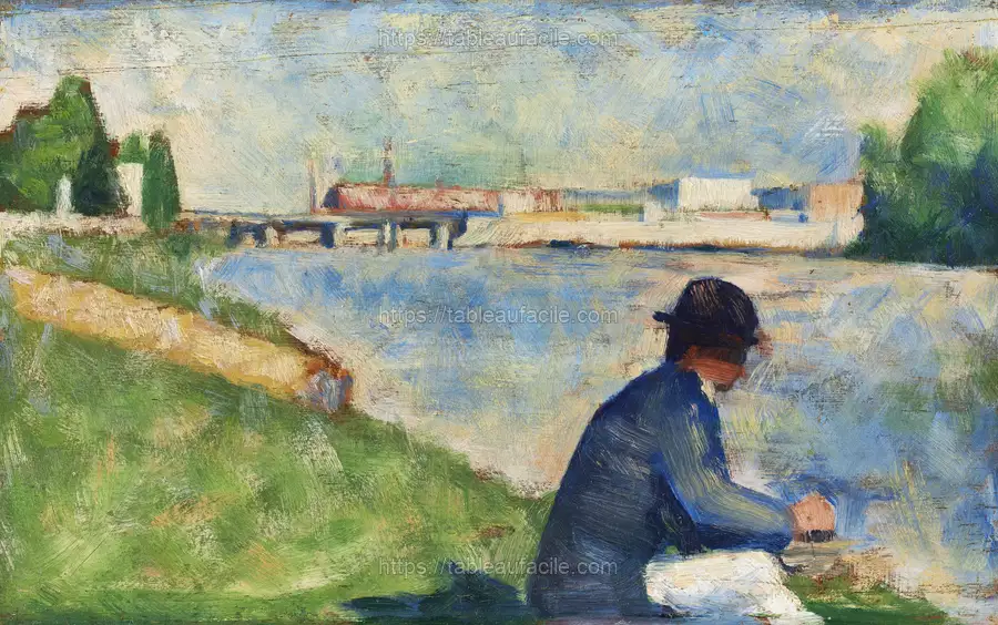 Study for Bathers at Asnières (ca. 1883–1884) by Georges Seurat apercu