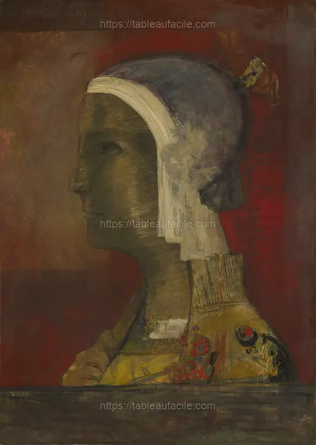 Symbolic Head (ca. 1890) by Odilon Redon. Original from Cleveland Museum of Art. apercu