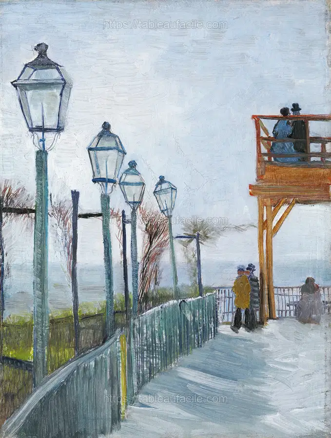 Terrace and Observation Deck at the Moulin de Blute-Fin, Montmartre (1887) by Vincent Van Gogh apercu
