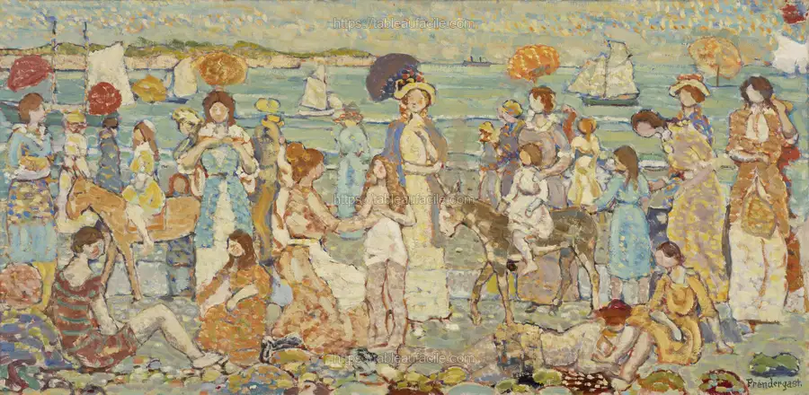 The Beach No. 3 by Maurice Brazil Prendergast apercu