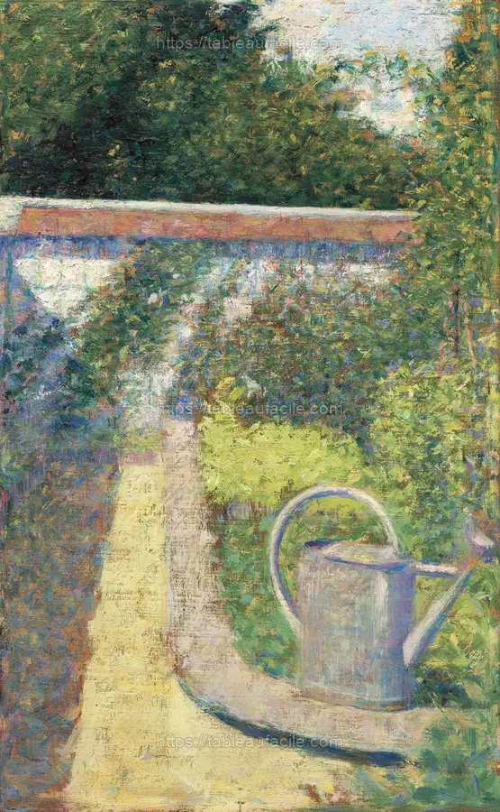The Watering Can–Garden at Le Raincy (ca. 1883) by Georges Seurat apercu