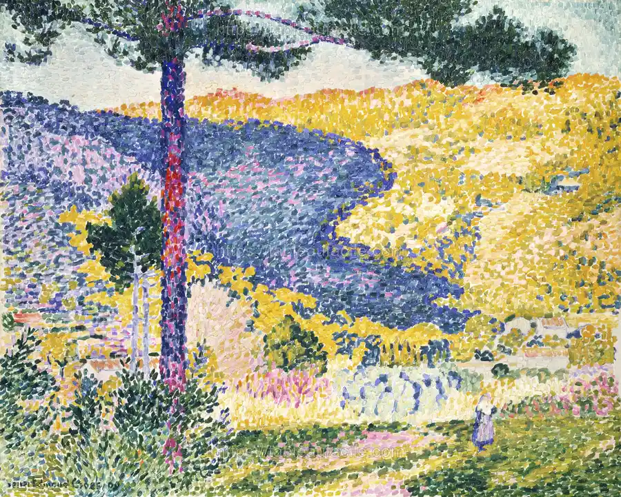Valley with Fir_ Shade on the Mountain (1909) Henri-Edmond Cross apercu