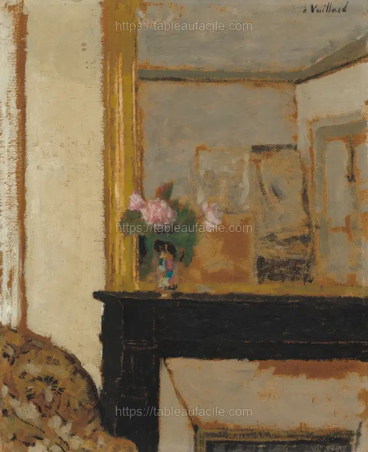 Vase of Flowers on a Mantelpiece (ca. 1900) by Edouard Vuillard. apercu