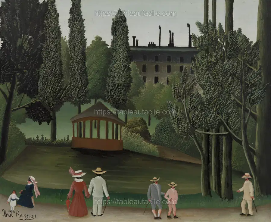 View of Montsouris Park, the Kiosk (Vue du Parc Montsouris, Le Kiosque) by Henri Rousseau apercu