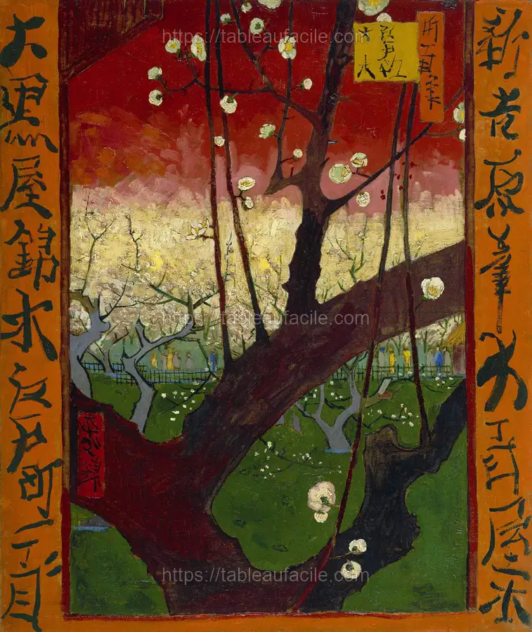 Vincent van Gogh - Bloeiende pruimenboomgaard- naar Hiroshige apercu