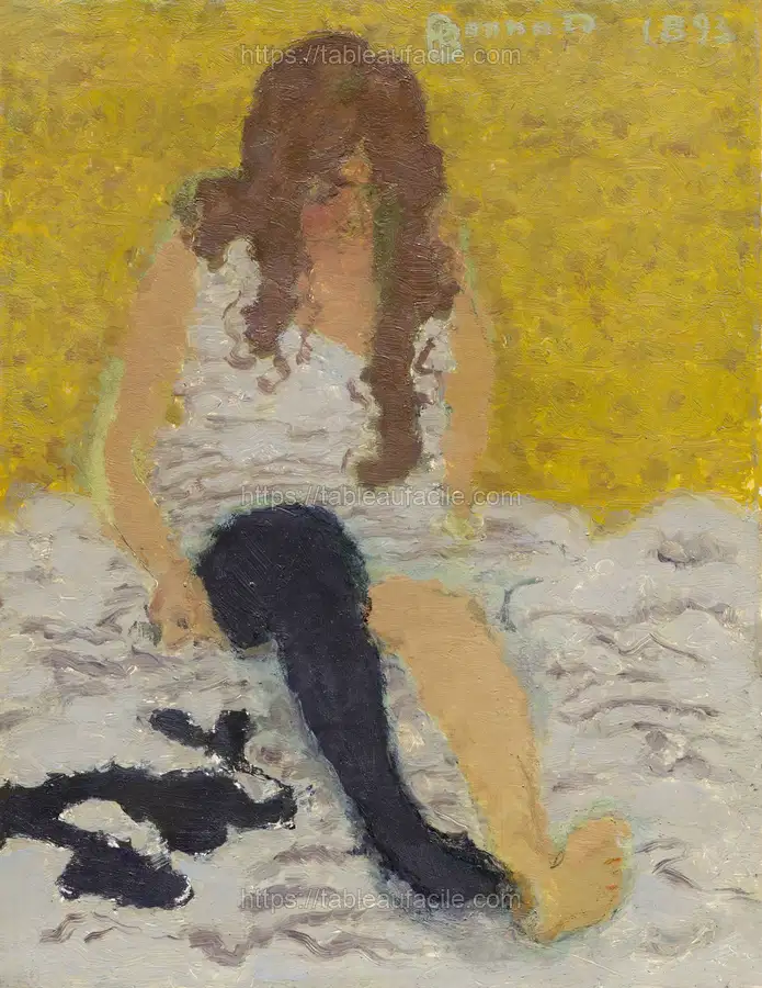 Woman Putting on Her Stockings (1893) by Pierre Bonnard apercu