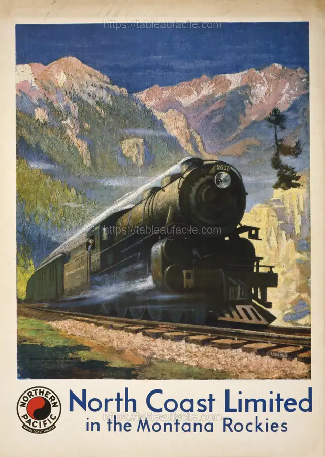 North Coast Limited in the Montana Rockies (1920) apercu