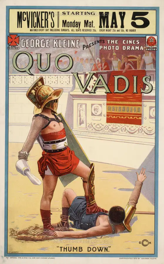 Quo Vadis Thumb down. (1913) apercu