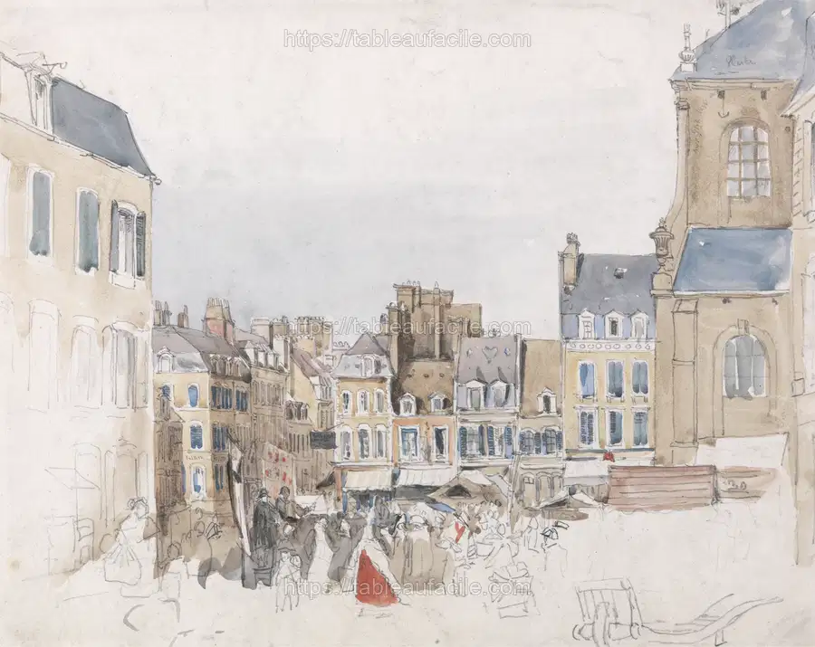 A French Market Place by David Cox apercu