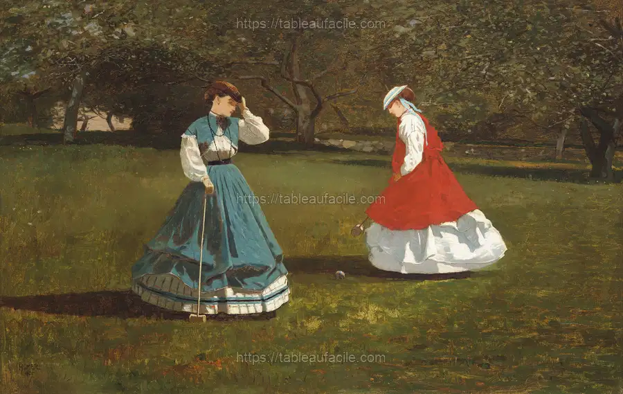 A Game of Croquet (1866) by Winslow Homer apercu