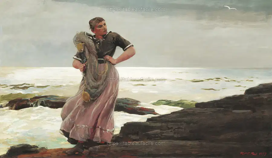 A Light on the Sea (1897) by Winslow Homer apercu