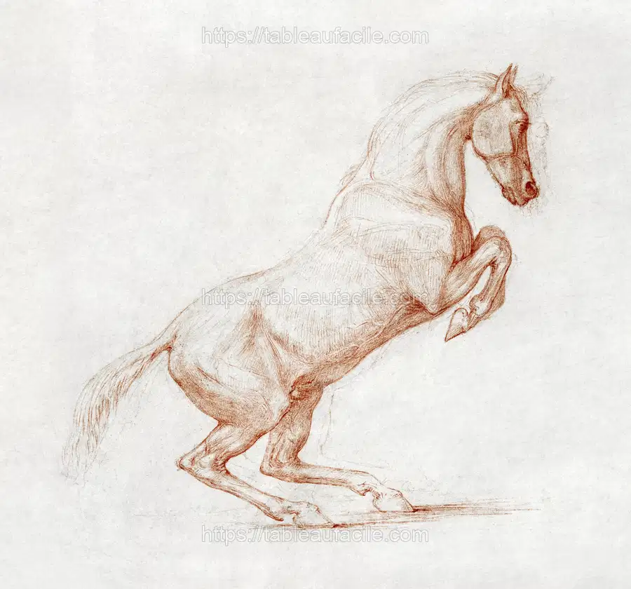 A Prancing Horse, Facing Right (ca. 1790)  by George Stubbs apercu