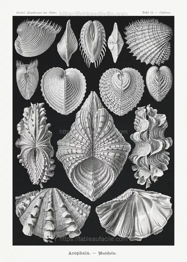 Acephala–Muscheln from Kunstformen der Natur (1904) by Ernst Haeckel apercu