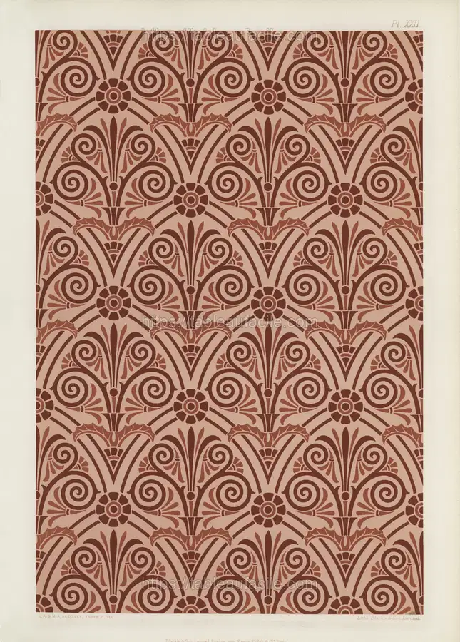 Antique Greek pattern. Digitally enhanced from our own original first edition of The Practical Decorator and Ornamentist apercu