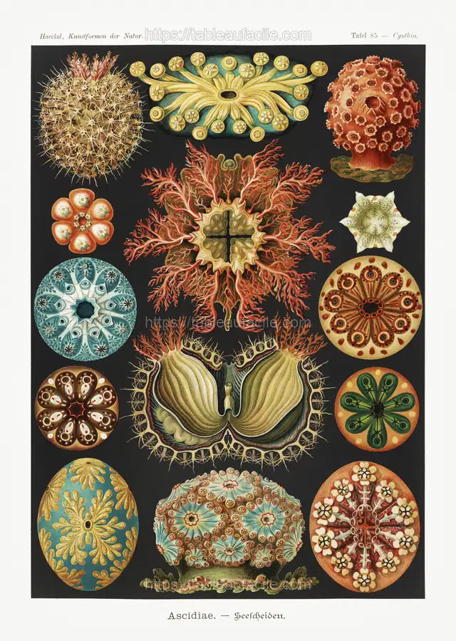 Ascidiae–Seescheiden from Kunstformen der Natur (1904) by Ernst Haeckel apercu