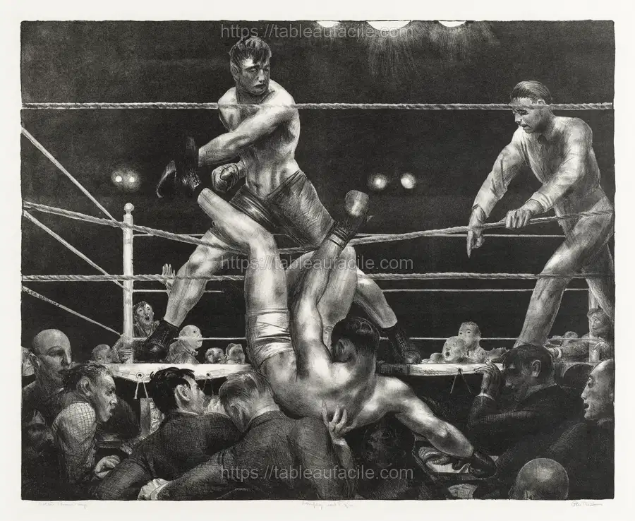 Dempsey and Firpo (1923–1924) by George Wesley Bellows apercu