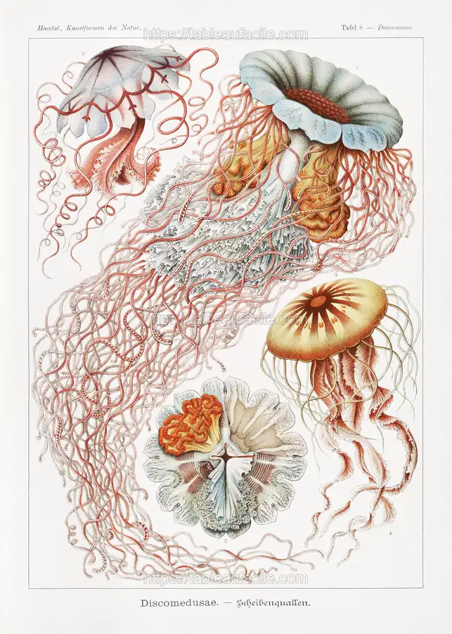 Discomedusae–Scheibenquallen from Kunstformen der Natur (1904) by Ernst Haeckel apercu