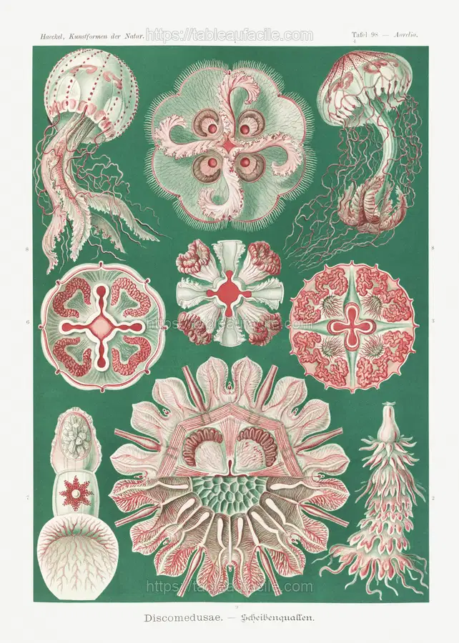 Discomedusae–Schweibenquallen from Kunstformen der Natur (1904) by Ernst Haeckel apercu