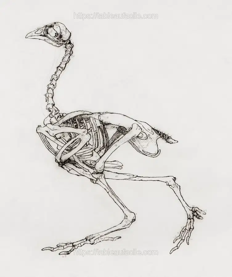 Dorking Hen Skeleton, Lateral View (Probably prepared for an unpublished key figure), (1795–1806) by George Stubbs apercu