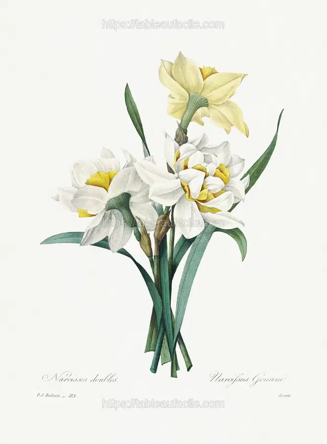 Double Daffodil by Pierre-Joseph Redouté apercu