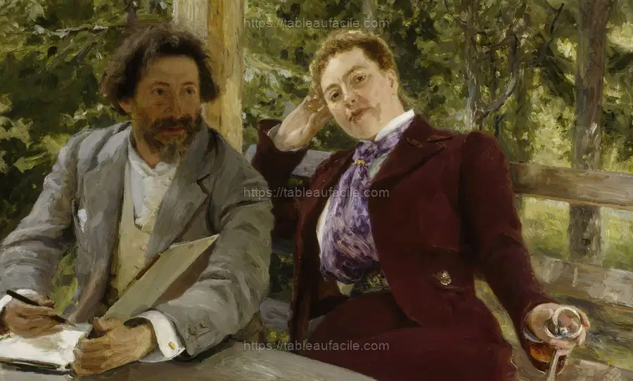 Double portrait of natalia nordmann and ilya repin, 1903 apercu
